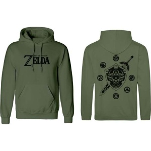 The Legend Of Zelda Logo and Shield Mikina s kapucí olivová - Merchstore.cz