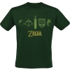 The Legend Of Zelda Quest Essentials Tričko zelená - Merchstore.cz