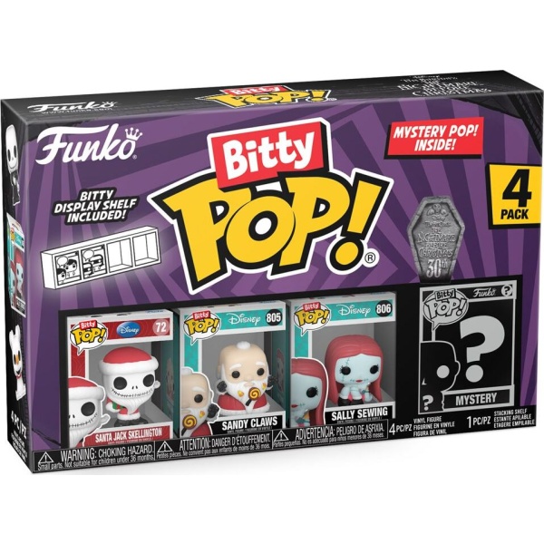 The Nightmare Before Christmas Balení 4 ks vinylových figurek Santa Jack Skellington