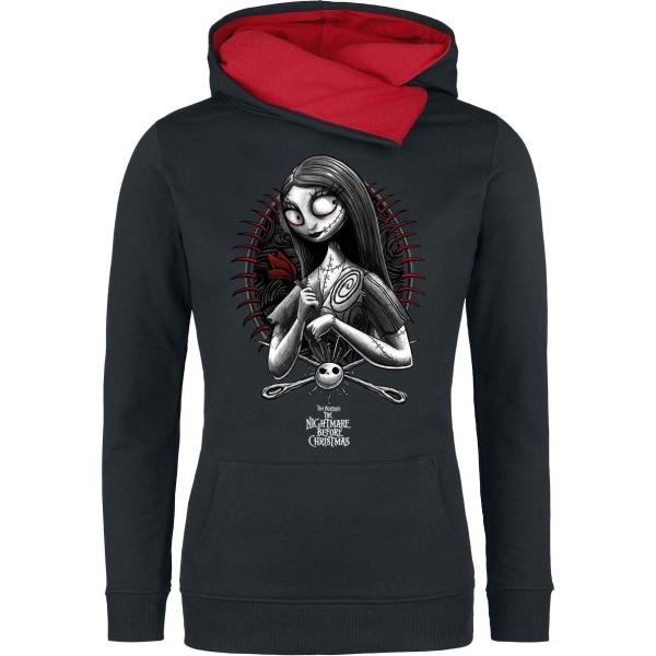 The Nightmare Before Christmas Sally Dámská mikina s kapucí cerná/cervená - Merchstore.cz