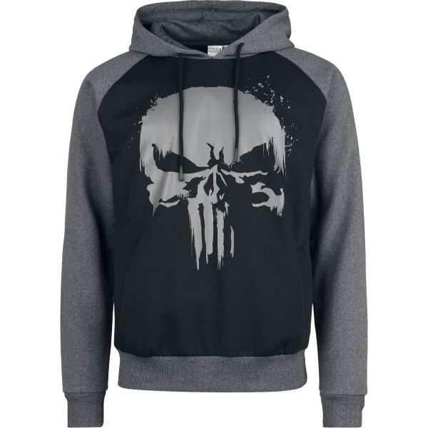 The Punisher Skull Mikina s kapucí cerná/šedá - Merchstore.cz