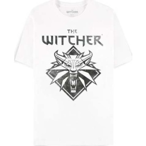 The Witcher Wolf Logo Tričko bílá - Merchstore.cz