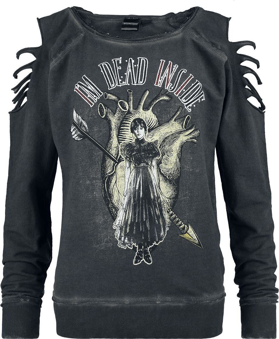 Wednesday I'm dead inside Dámská mikina tmavě šedá - Merchstore.cz Wednesday I'm dead inside Dámská mikina tmavě šedá - Merchstore.cz