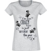 Alice in Wonderland Grinsekatze - I'm Not Crazy Dámské tričko prošedivelá - Merchstore.cz