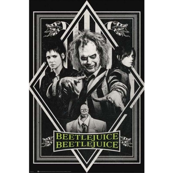 Beetlejuice Beetlejuice Beetlejuice plakát cerná/bílá/zelená - Merchstore.cz