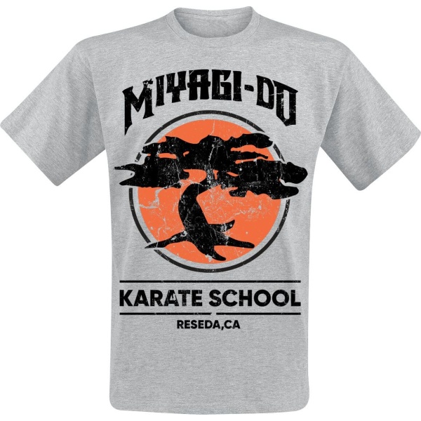 Cobra Kai Miyagi-Do Karate School Tričko šedá - Merchstore.cz