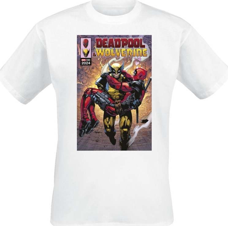 Deadpool 3 - Deadpool And Wolverine - In Love Escape Tričko bílá - Merchstore.cz Deadpool 3 - Deadpool And Wolverine - In Love Escape Tričko bílá - Merchstore.cz