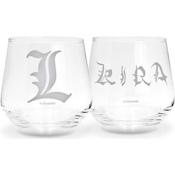 Death Note Kira & L sada sklenicek průhledný - Merchstore.cz