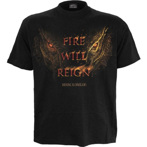 Game Of Thrones House of the Dragon - 2 - Fire Will Reign Tričko černá - Merchstore.cz