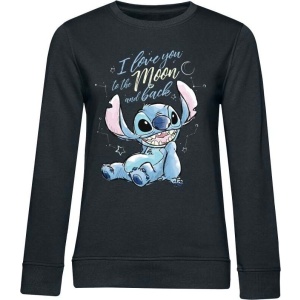 Lilo & Stitch I love you to the moon and back Dámská mikina černá - Merchstore.cz