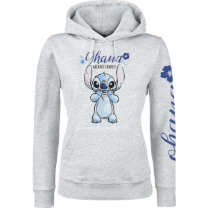 Lilo & Stitch Ohana Dámská mikina s kapucí šedá - Merchstore.cz