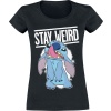 Lilo & Stitch Stay Weird Dámské tričko černá - Merchstore.cz