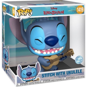 Lilo & Stitch Vinylová figurka č.1419 Stitch with Ukulele (Jumbo Pop!) Sberatelská postava standard - Merchstore.cz