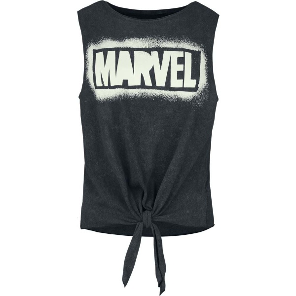 Marvel Logo Graffiti Dámský top černá - Merchstore.cz