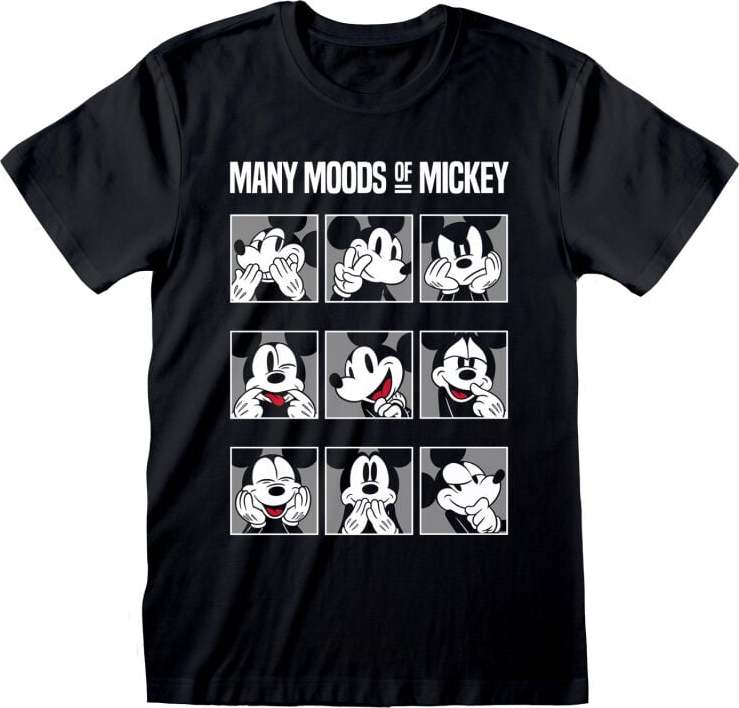 Mickey & Minnie Mouse Many Moods of Mickey Tričko černá - Merchstore.cz Mickey & Minnie Mouse Many Moods of Mickey Tričko černá - Merchstore.cz