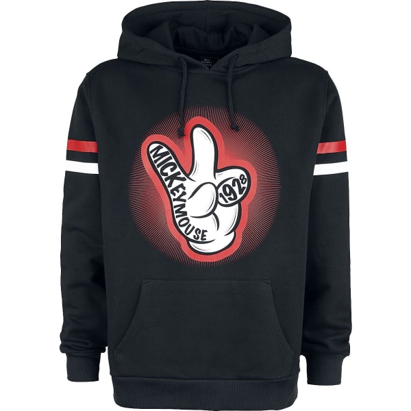 Mickey & Minnie Mouse Peace! Mikina s kapucí černá - Merchstore.cz