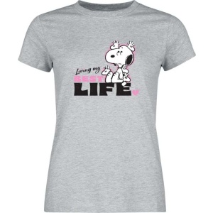 Peanuts Living My Best Life Dámské tričko prošedivelá - Merchstore.cz