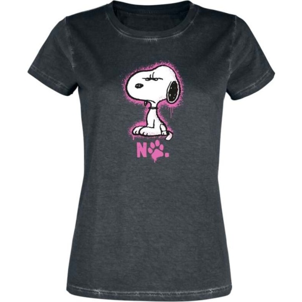 Peanuts Snoopy - No Dámské tričko černá - Merchstore.cz