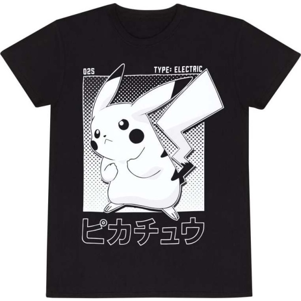 Pokémon Halftone Pikachu Tričko černá - Merchstore.cz