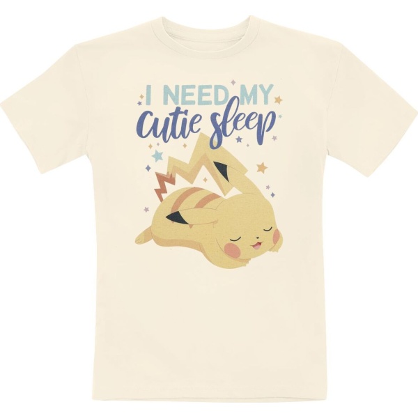 Pokémon Kids - Pikachu - I Need My Cutie Sleep detské tricko béžová - Merchstore.cz