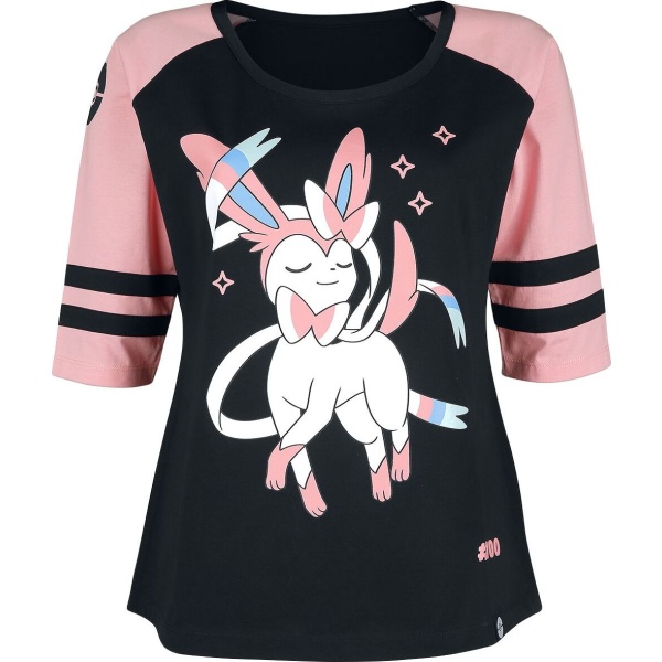 Pokémon Sylveon Dámské tričko s dlouhými rukávy cerná/ružová - Merchstore.cz