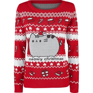 Pusheen Meowy Christmas Pletený svetr vícebarevný - Merchstore.cz