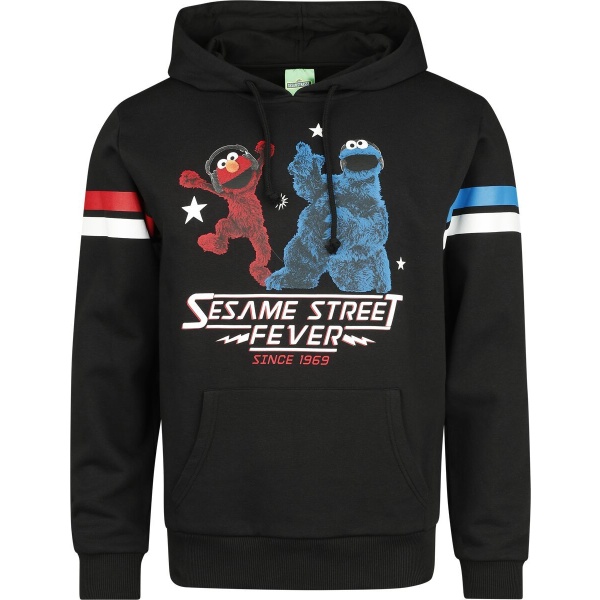 Sesame Street Sesame Street Fever - Elmo und Krümelmonster Mikina s kapucí černá - Merchstore.cz