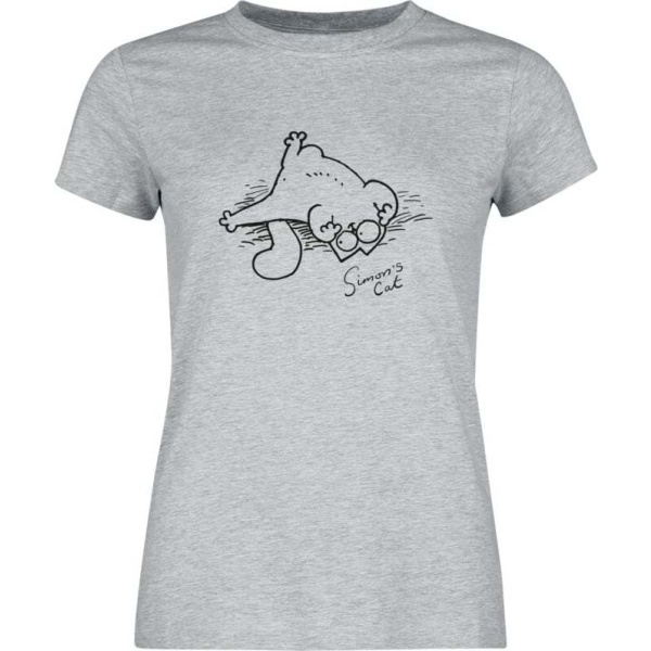 Simon's Cat Simon´s Cat Dámské tričko prošedivelá - Merchstore.cz