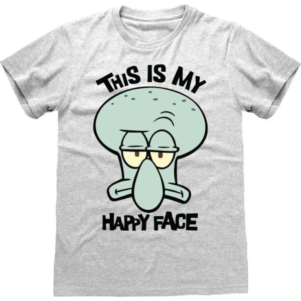 SpongeBob SquarePants My Happy Face Tričko smíšená svetle šedá - Merchstore.cz