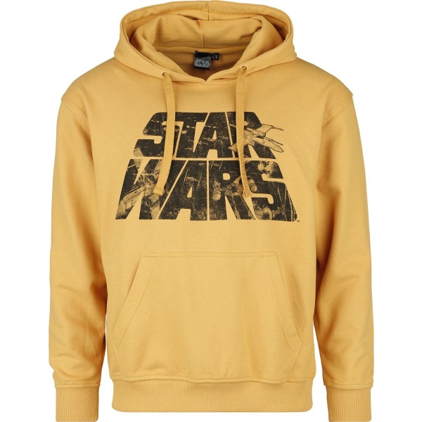 Star Wars Logo Mikina s kapucí žlutá - Merchstore.cz