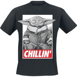 Star Wars The Mandalorian - Chillin' Tričko černá - Merchstore.cz