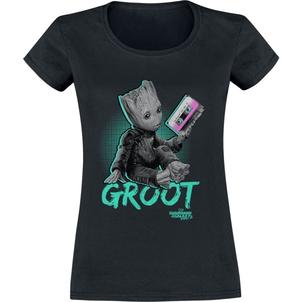 Strážci galaxie Neon Groot Dámské tričko černá - Merchstore.cz