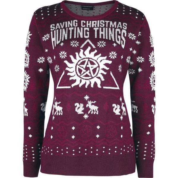 Supernatural Saving Christmas Pletený svetr vícebarevný - Merchstore.cz