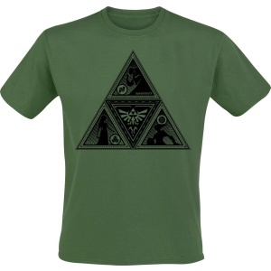 The Legend Of Zelda Triforce Tričko tmave zelená - Merchstore.cz