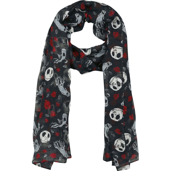 The Nightmare Before Christmas Jack Skellington - Ghost & Roses Šátek/šála vícebarevný - Merchstore.cz