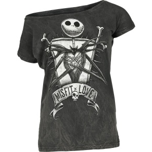 The Nightmare Before Christmas Jack Skellington - Misfit Love Dámské tričko tmavě šedá - Merchstore.cz