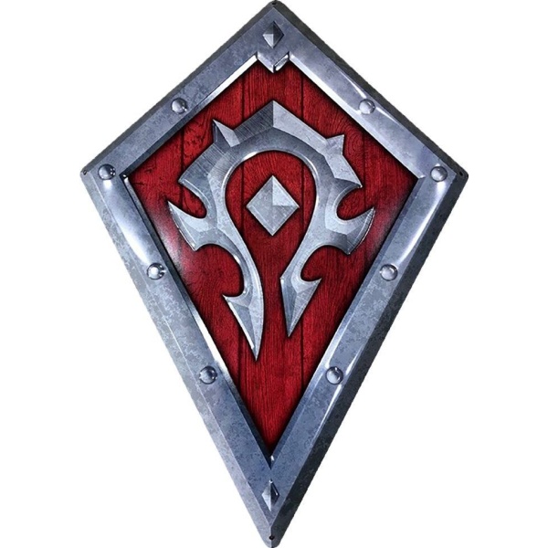 World Of Warcraft Horde Shield plechová cedule stríbrite cervená - Merchstore.cz