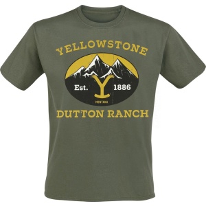 Yellowstone Dutton Ranch Montana - Est. 1883 Tričko olivová - Merchstore.cz