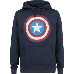 Captain America Shield Logo Mikina s kapucí námořnická modrá - Merchstore.cz