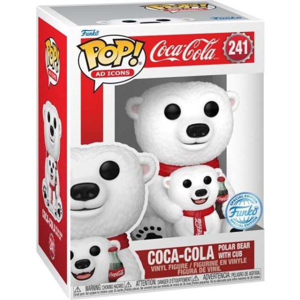 Coca Cola Vinylová figurka č.241 Ad Icons - Coca Cola Polar Bear s medvídětem Sberatelská postava standard - Merchstore.cz