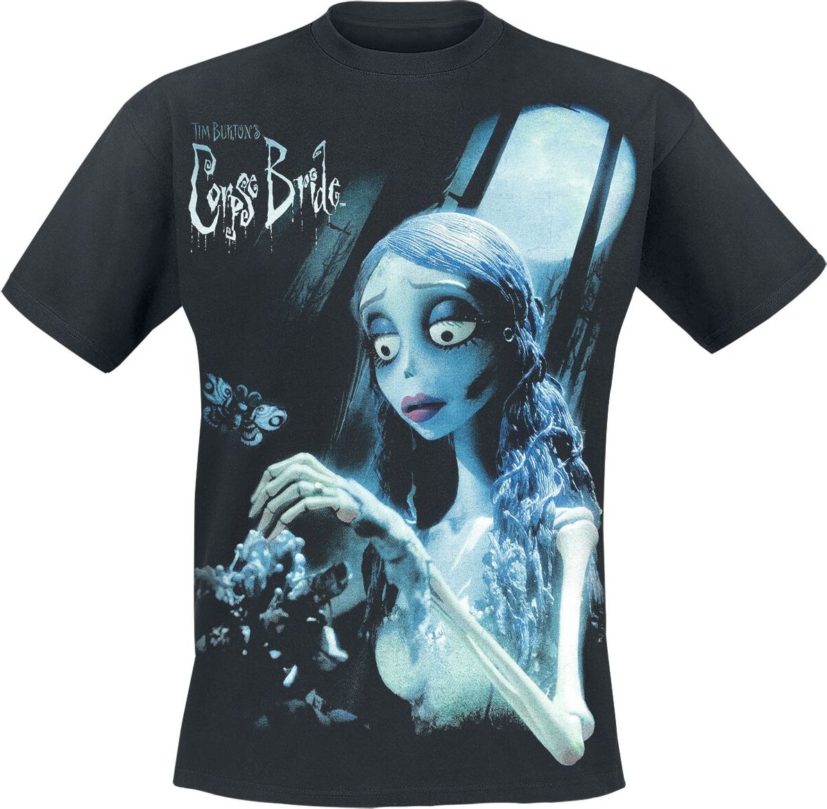 Corpse Bride Emily - Glow In The Dark Tričko černá - Merchstore.cz Corpse Bride Emily - Glow In The Dark Tričko černá - Merchstore.cz
