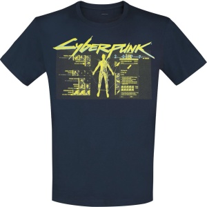 Cyberpunk 2077 - Vitruvian Man Tričko námořnická modrá - Merchstore.cz