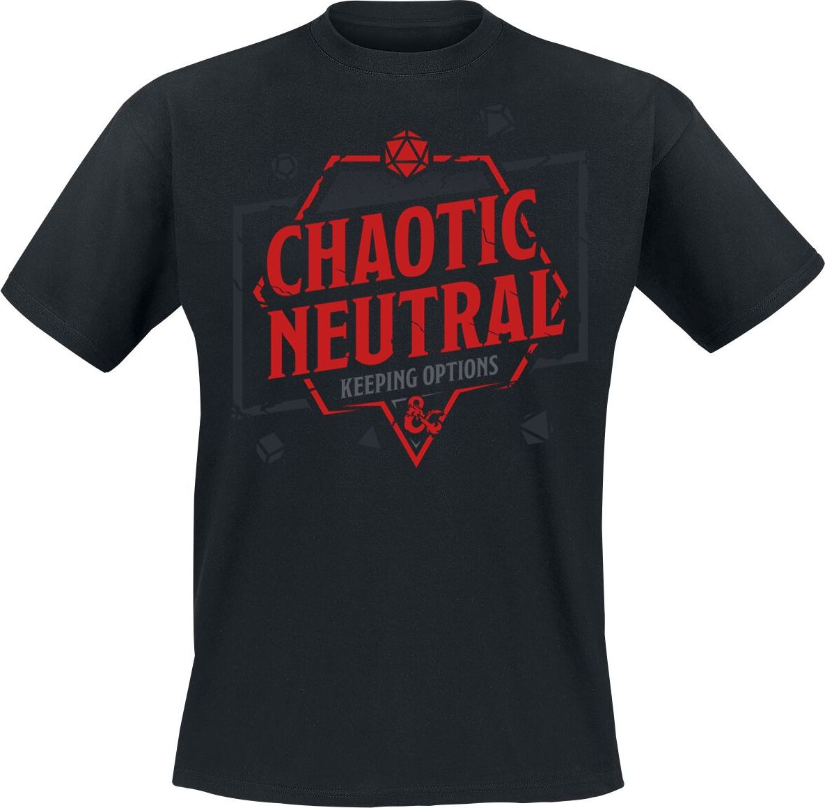 Dungeons and Dragons Chaotic Neutral - Keeping Options Tričko černá - Merchstore.cz Dungeons and Dragons Chaotic Neutral - Keeping Options Tričko černá - Merchstore.cz