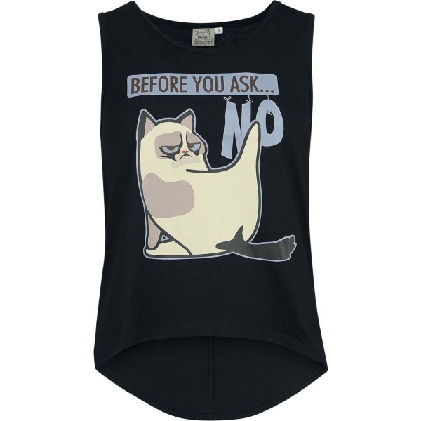 Grumpy Cat Before You Ask ... No Dámský top černá - Merchstore.cz