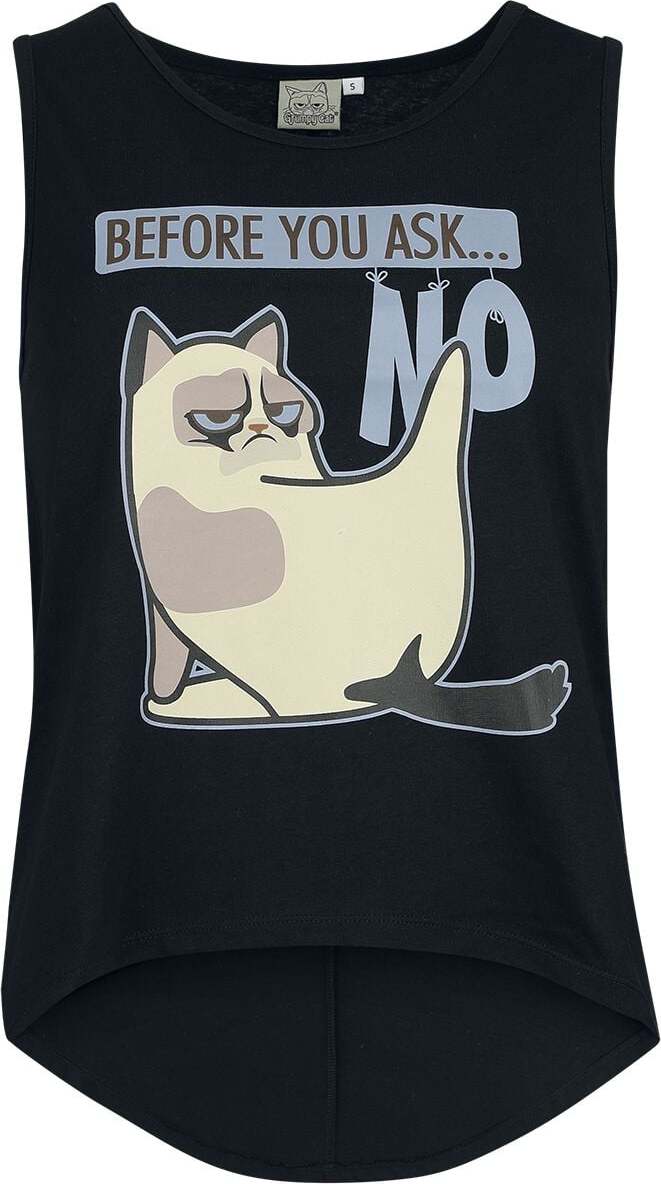 Grumpy Cat Before You Ask ... No Dámský top černá - Merchstore.cz Grumpy Cat Before You Ask ... No Dámský top černá - Merchstore.cz