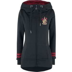 Harry Potter Gryffindor Dámská mikina s kapucí na zip černá - Merchstore.cz