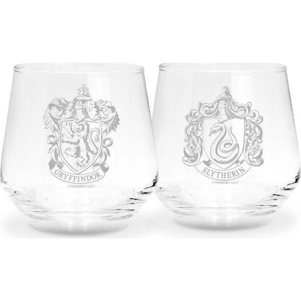 Harry Potter Gryffindor & Slytherin sada sklenicek průhledný - Merchstore.cz