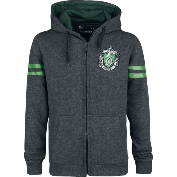 Harry Potter Slytherin Sport Mikina s kapucí na zip tmavě prošedivělá - Merchstore.cz