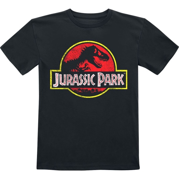 Jurassic Park Kids - Distressed Logo detské tricko černá - Merchstore.cz