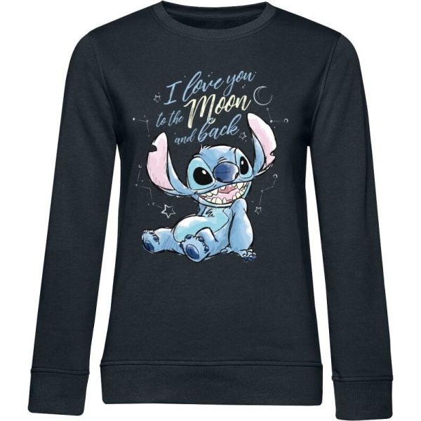 Lilo & Stitch I love you to the moon and back Dámská mikina černá - Merchstore.cz